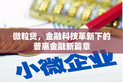 会昌微粒贷，金融科技革新下的普惠金融新篇章