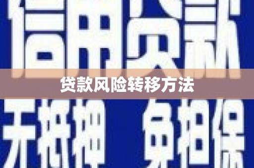 会昌贷款风险转移方法