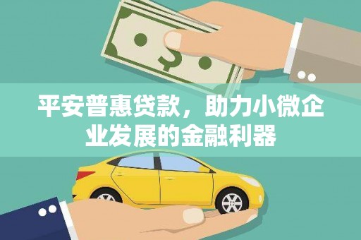 会昌平安普惠贷款，助力小微企业发展的金融利器