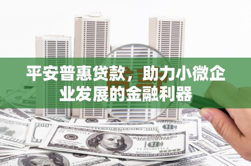 会昌平安普惠贷款，助力小微企业发展的金融利器