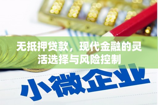 会昌无抵押贷款，现代金融的灵活选择与风险控制