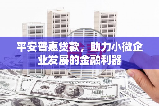 会昌平安普惠贷款，助力小微企业发展的金融利器