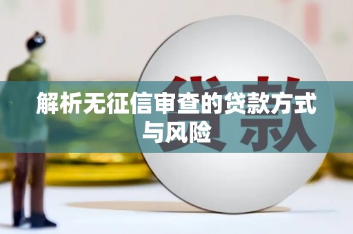 会昌解析无征信审查的贷款方式与风险